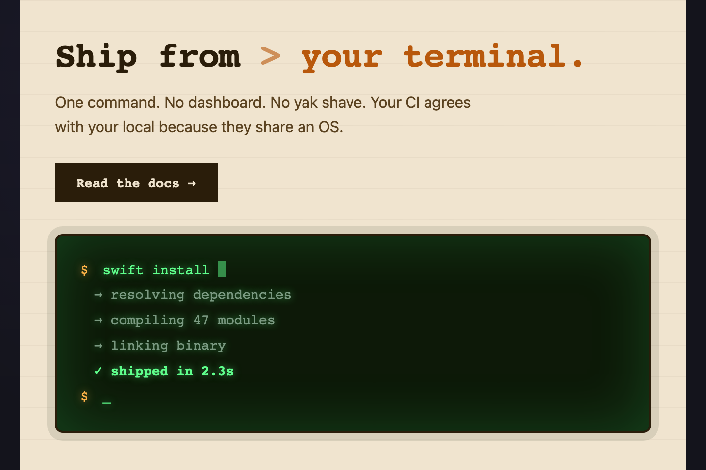 Terminal Dev Hero — preview