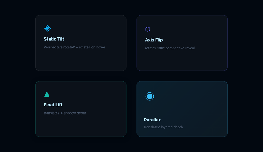 CSS 3D Tilt Card Hover Effect — preview