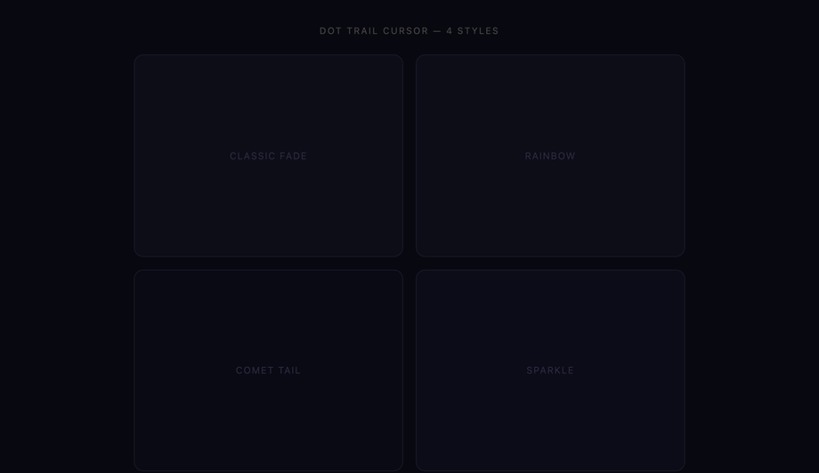 CSS Dot Trail Cursor Hover Effect — preview