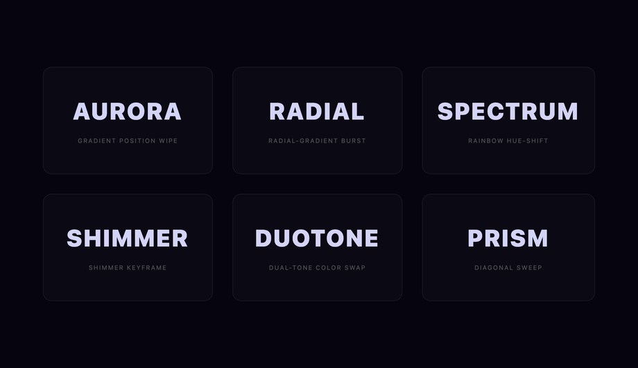 CSS Gradient Text Reveal Hover Effect — preview