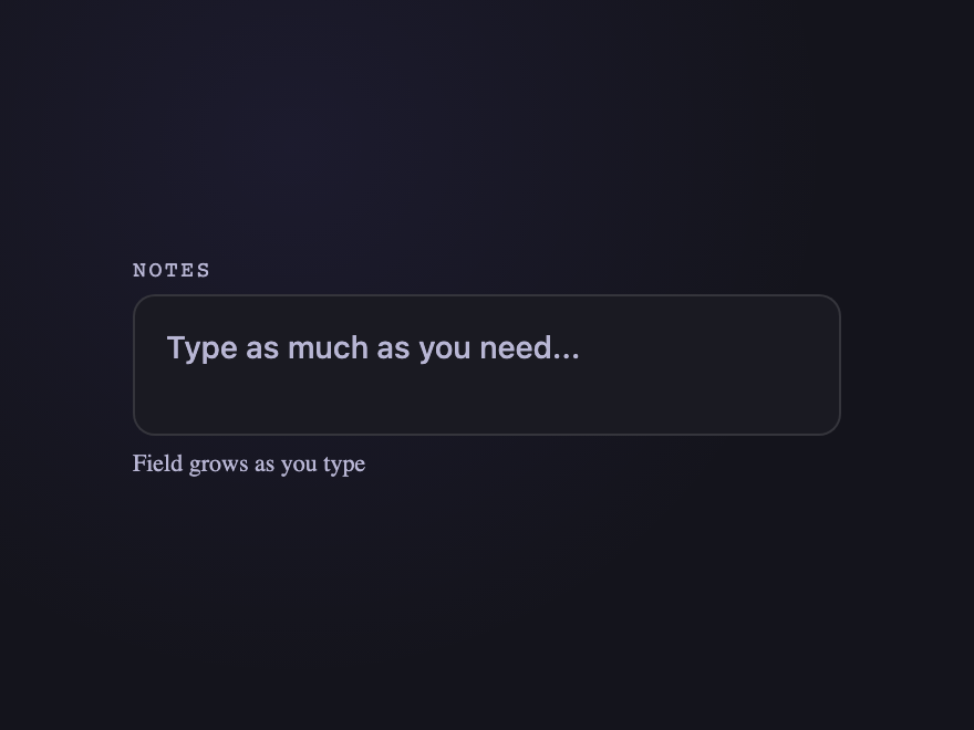 Auto-Grow Textarea — preview