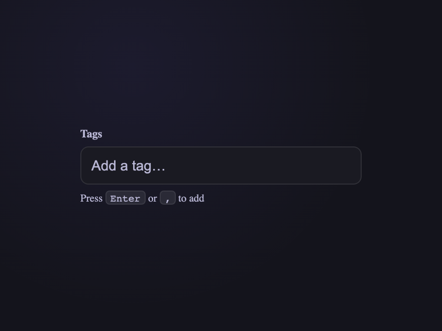 Tag Input — preview