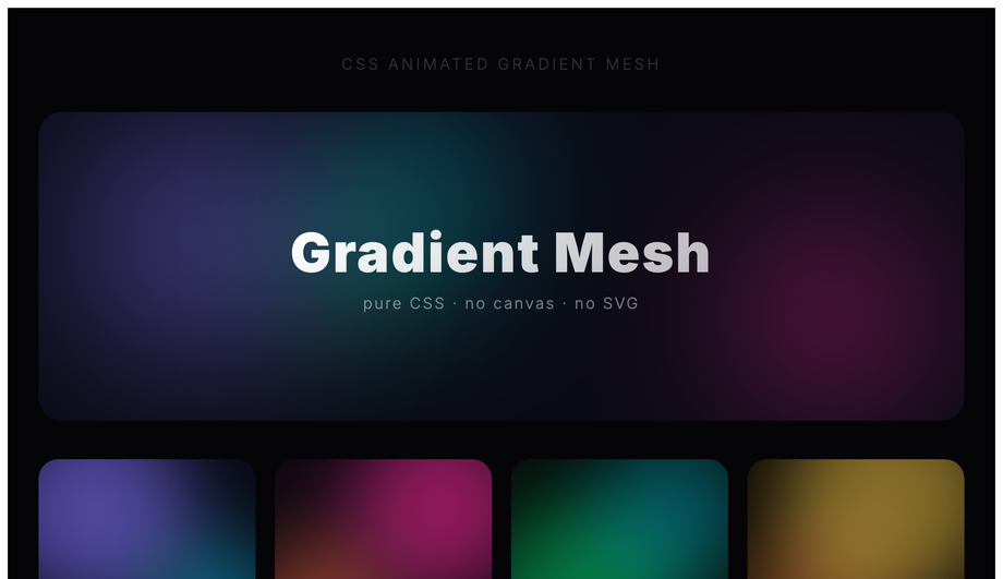 CSS Animated Gradient Mesh Background — preview
