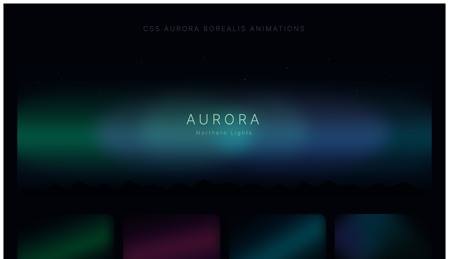 CSS Aurora Borealis Animation Background — preview