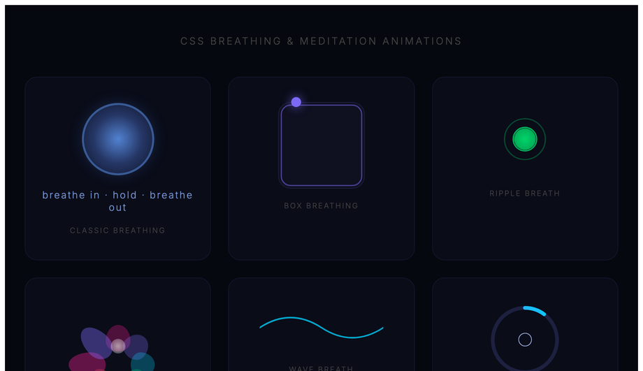 CSS Breathing Animation Meditation — preview