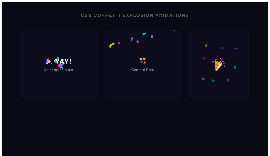 CSS Confetti Explosion Animation — preview