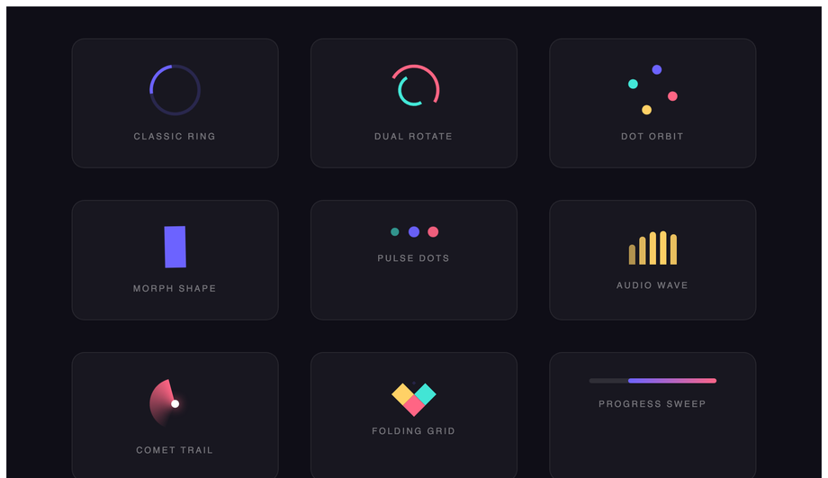 CSS Keyframe Loading Spinners — preview