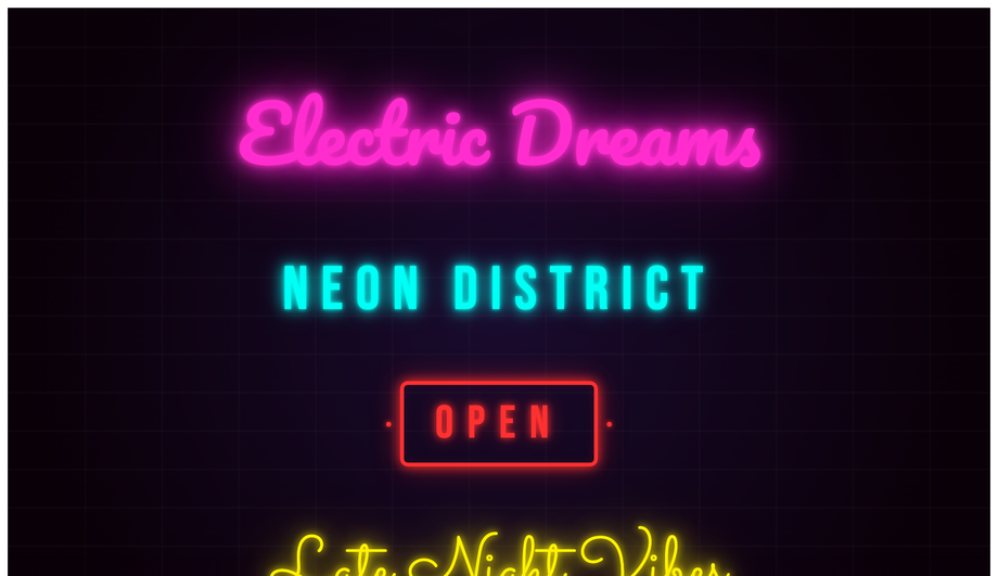 CSS Neon Sign Flicker Animation — preview