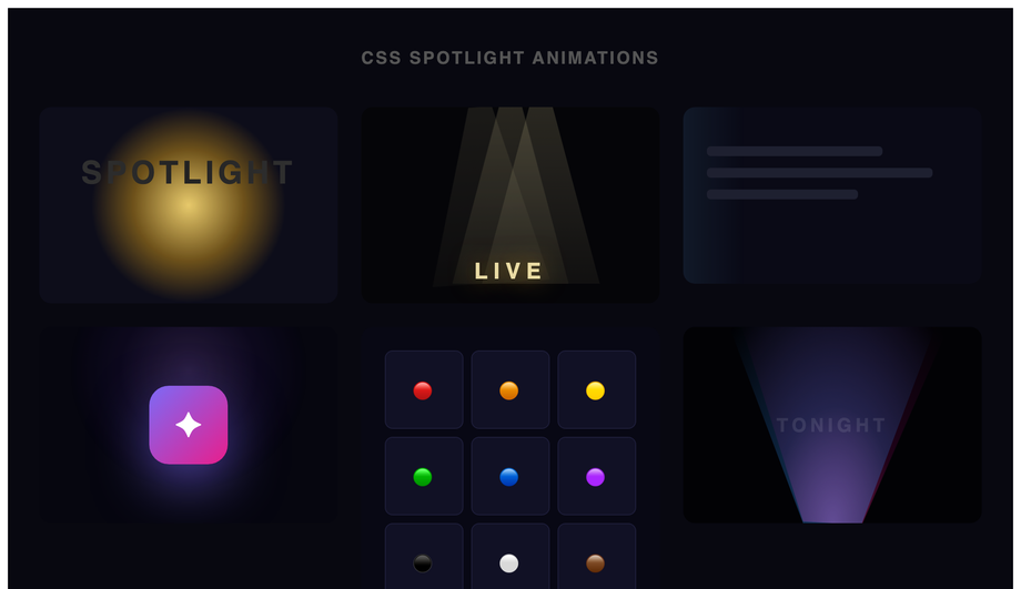 CSS Spotlight Animation Effect — preview