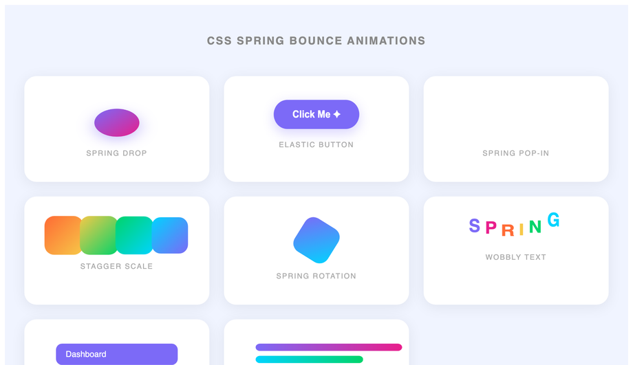 CSS Spring Bounce Animation — preview