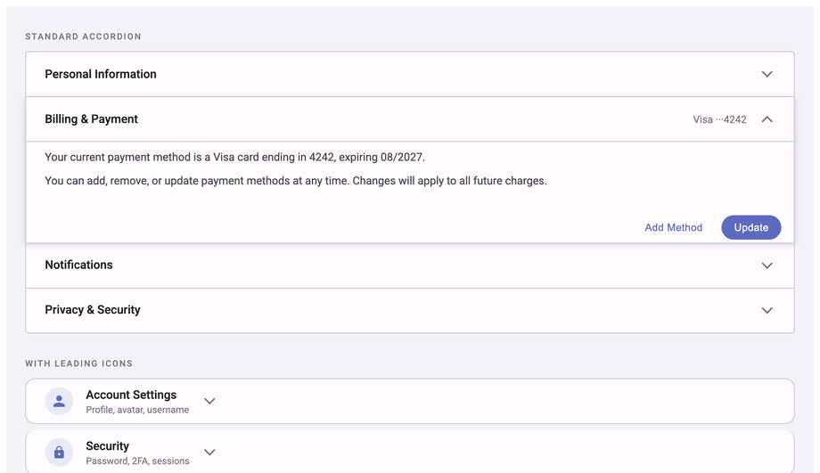 Material Design Expansion Panel CSS — preview