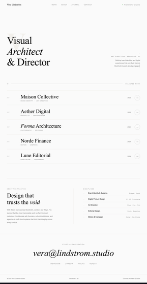 Vera Lindstrom Portfolio — preview