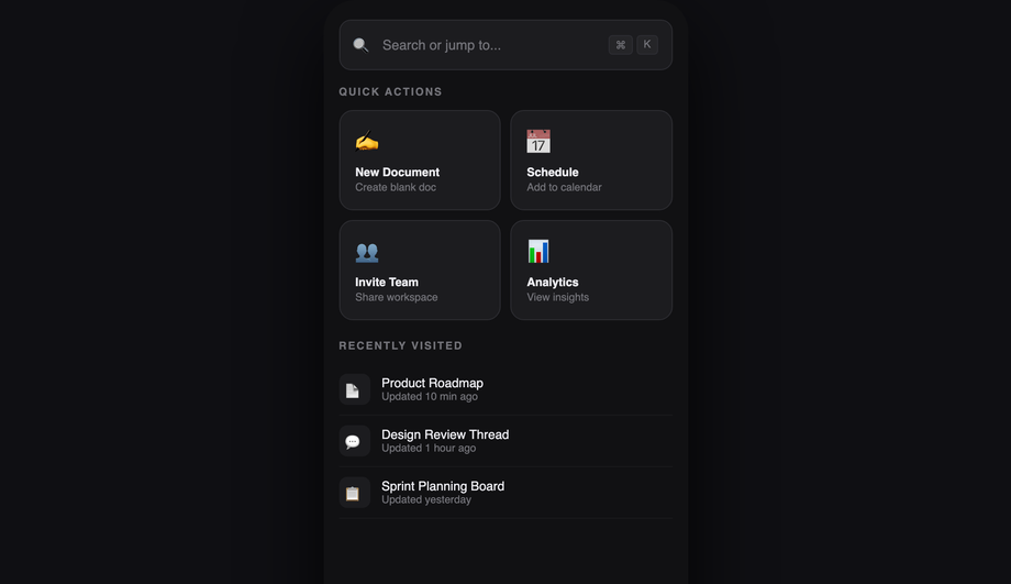 Command Palette Search Nav — preview