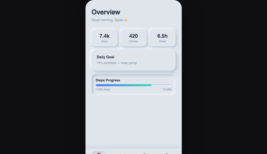 Neumorphic Bottom Navigation — preview