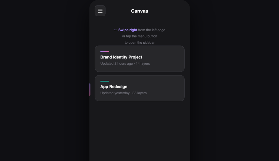 Swipe Gesture Sidebar — preview