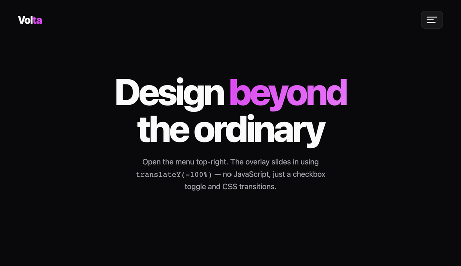 CSS Full-Screen Overlay Navigation — preview
