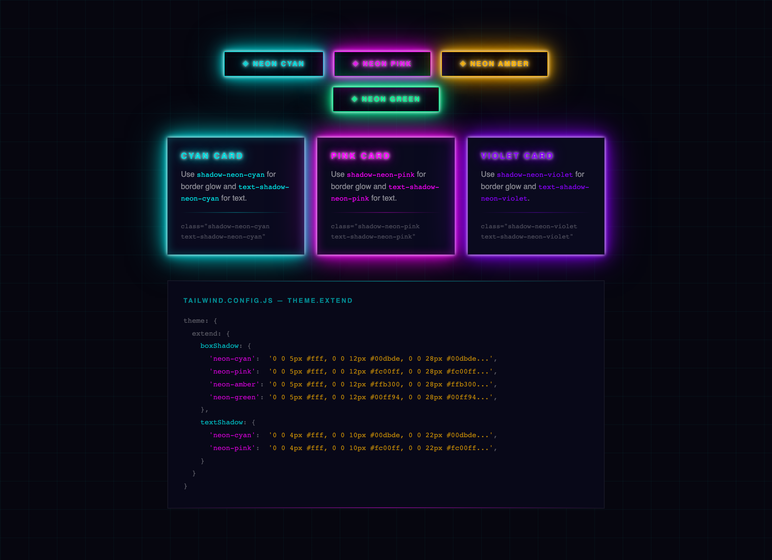 Tailwind Neon Config — preview