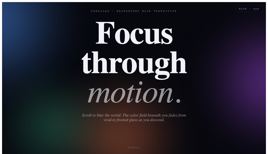 CSS Parallax Background Blur Transition — preview