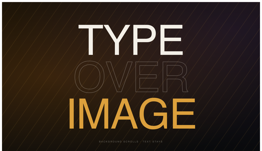 CSS Parallax Text Overlay Effect — preview