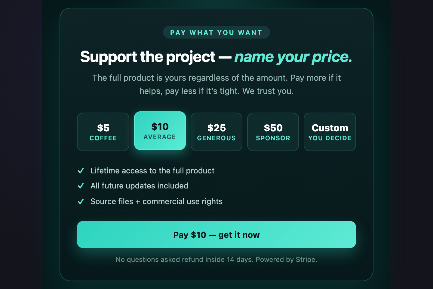 Pay What You Want — preview