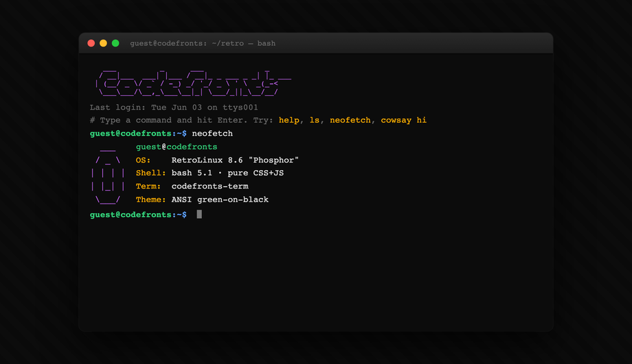 ASCII Art Web Interface Code — preview