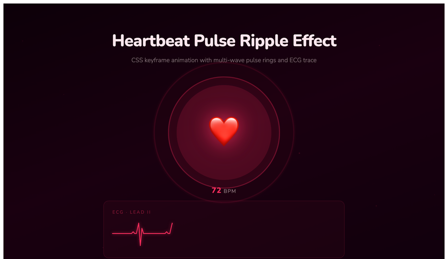 CSS Heartbeat Pulse Ripple Effect — preview