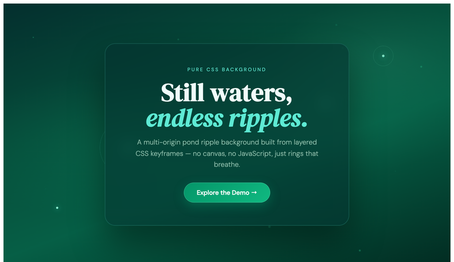CSS Pond Ripple Background Animation — preview