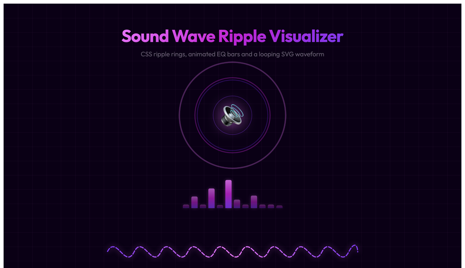 CSS Sound Wave Ripple Visualizer — preview