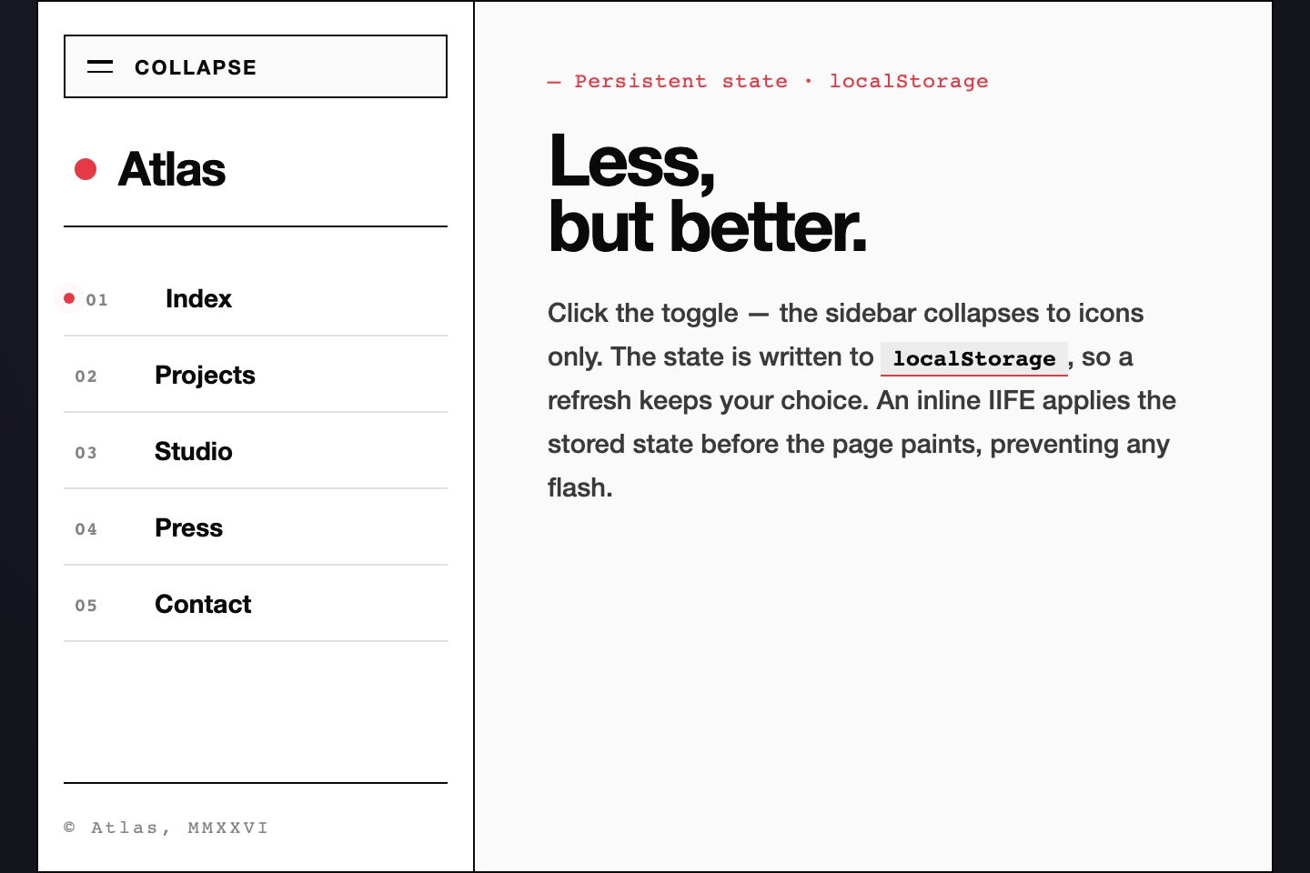 Persistent Collapsible — preview