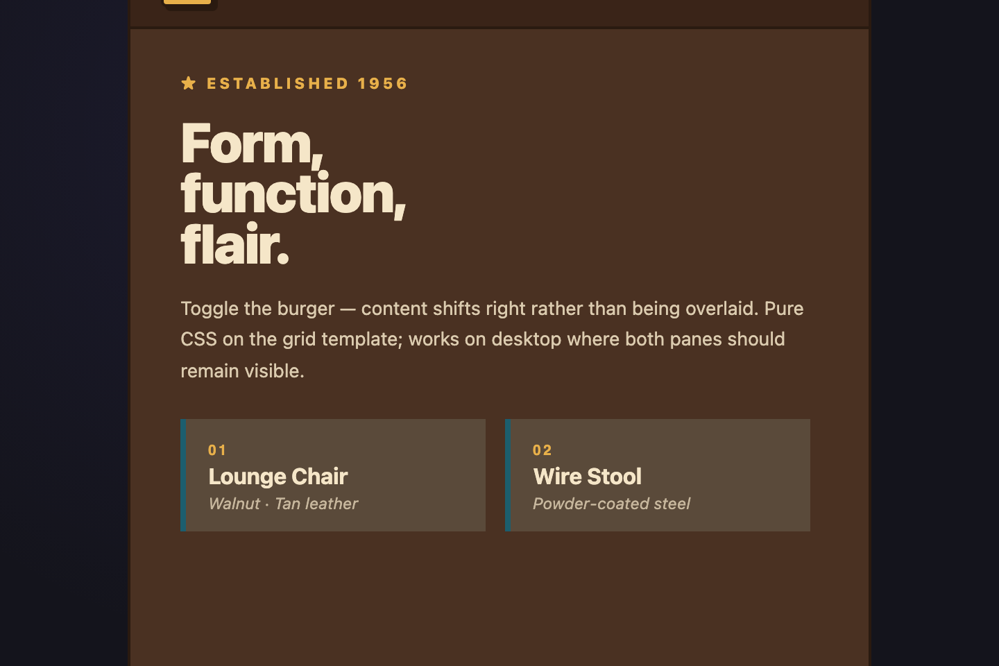 Push-content Sidebar — preview