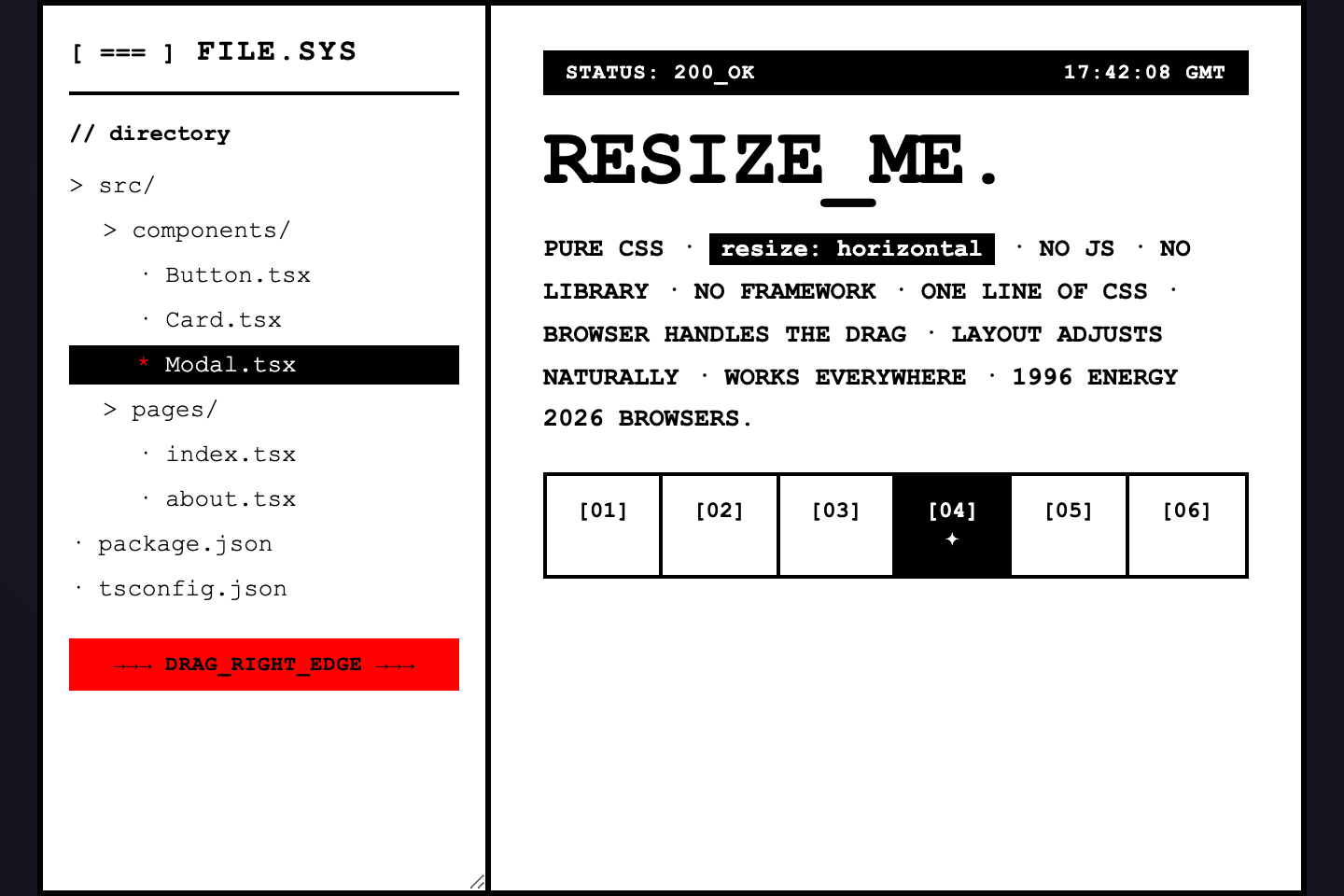 Resizable Sidebar — preview