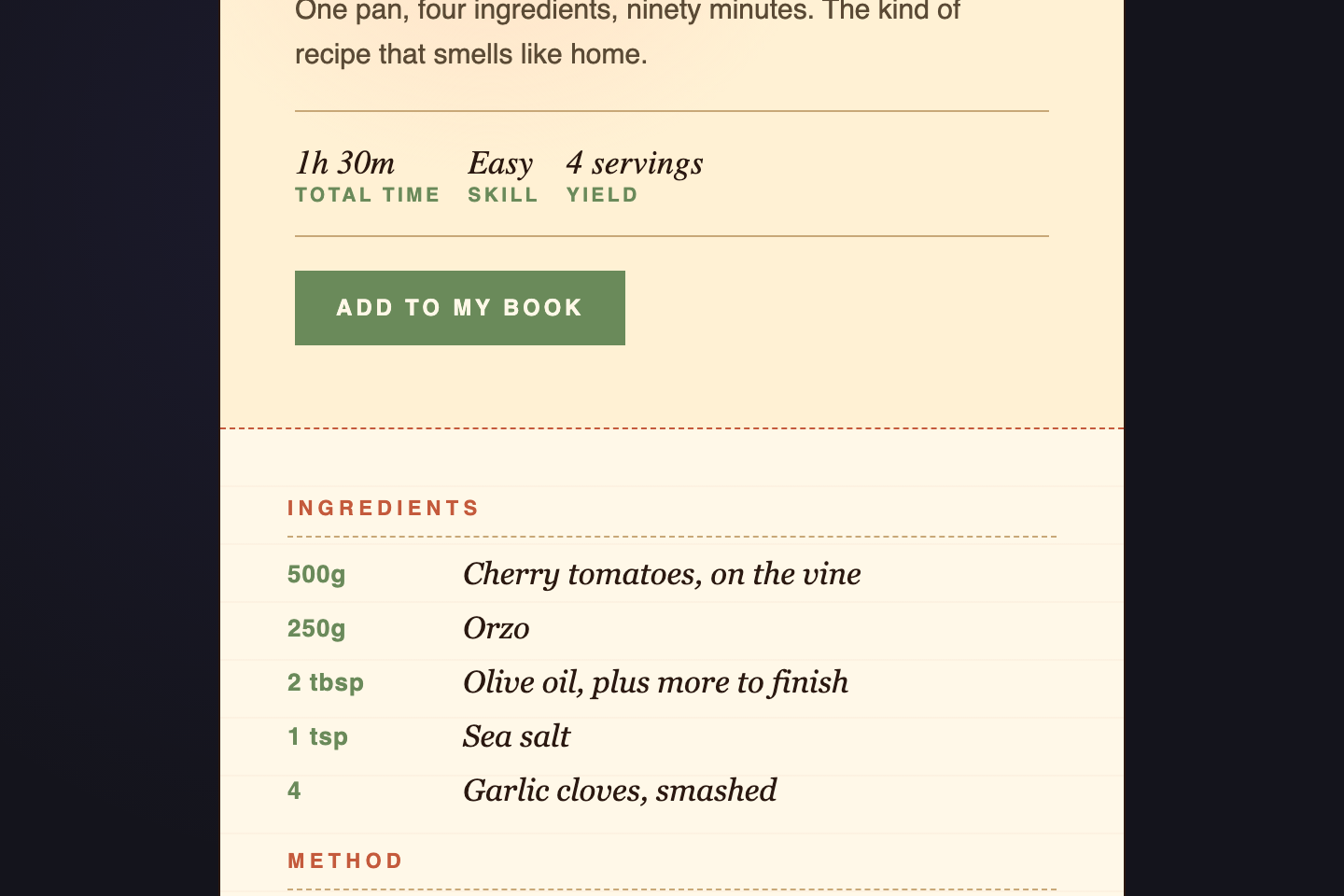 Recipe Reveal — preview