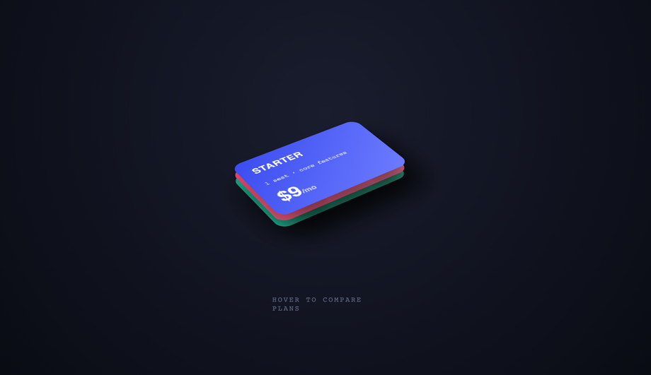 3D Overlapping Stacked Cards (Isometric View) — preview
