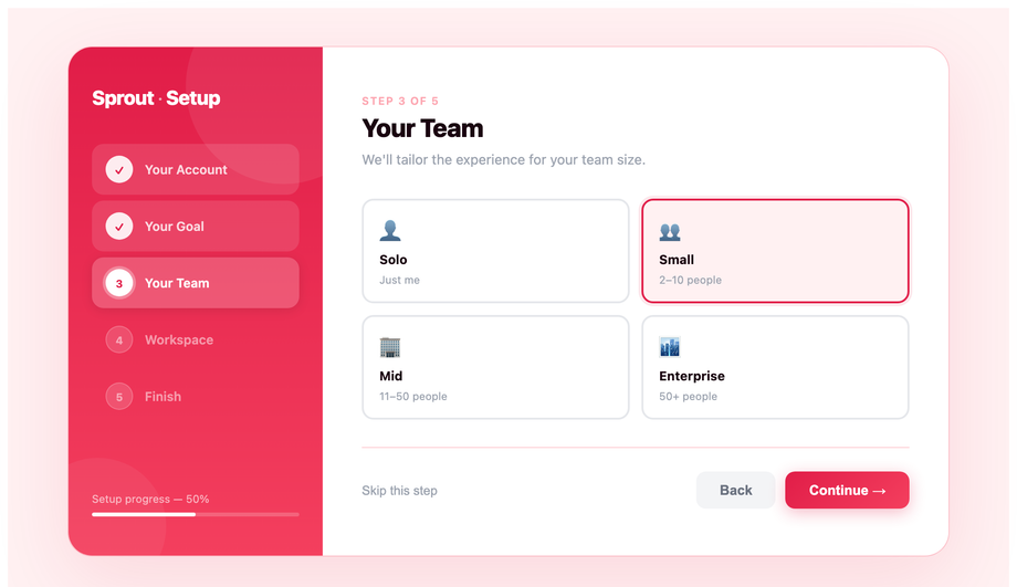 CSS Onboarding Stepper Flow — preview