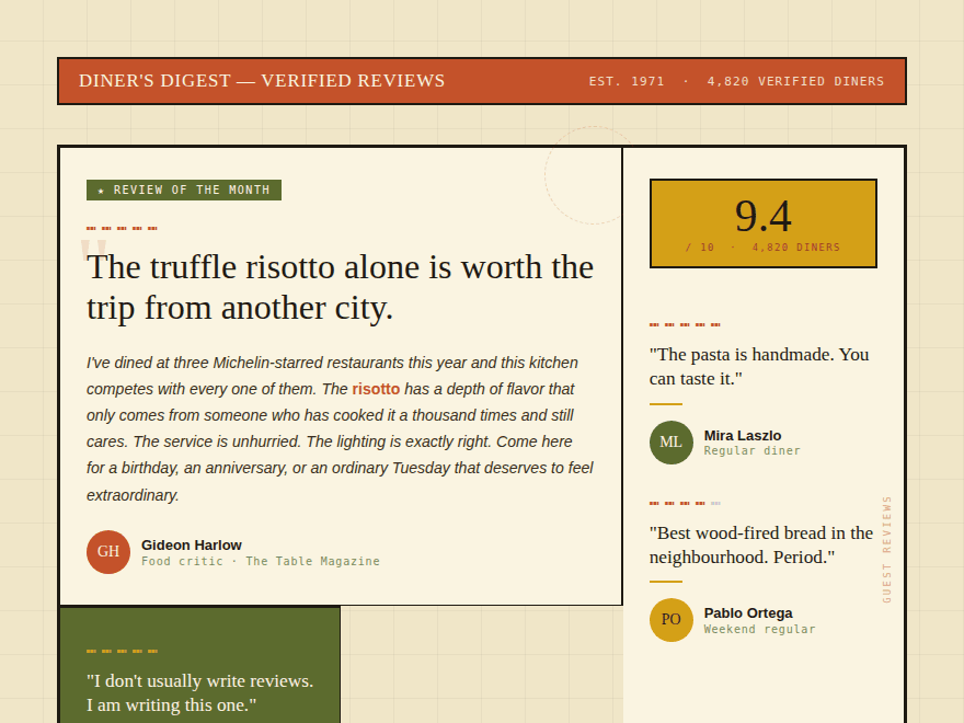 Retro Food Review — preview