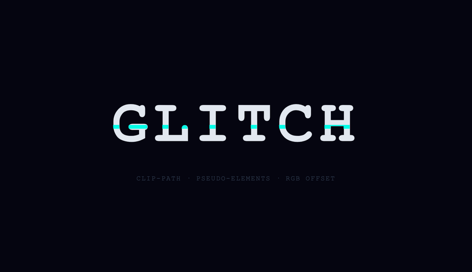 CSS Glitch Text Effect Animation — preview