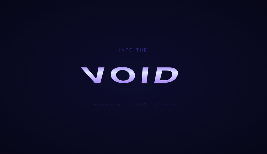 CSS Perspective Text Rotation Animation — preview