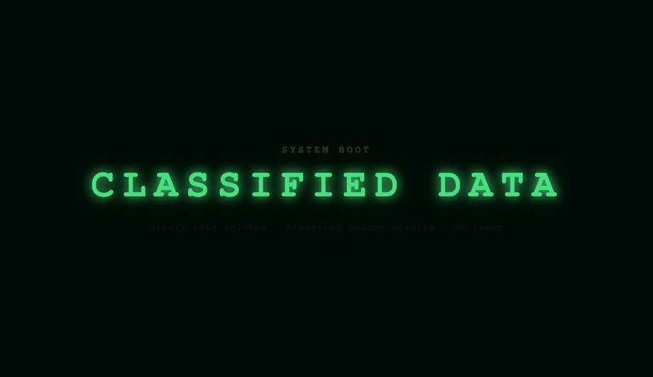 CSS Text Decryption Animation — preview
