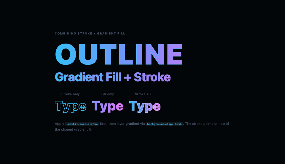CSS Text Gradient with Text Stroke Outline — preview