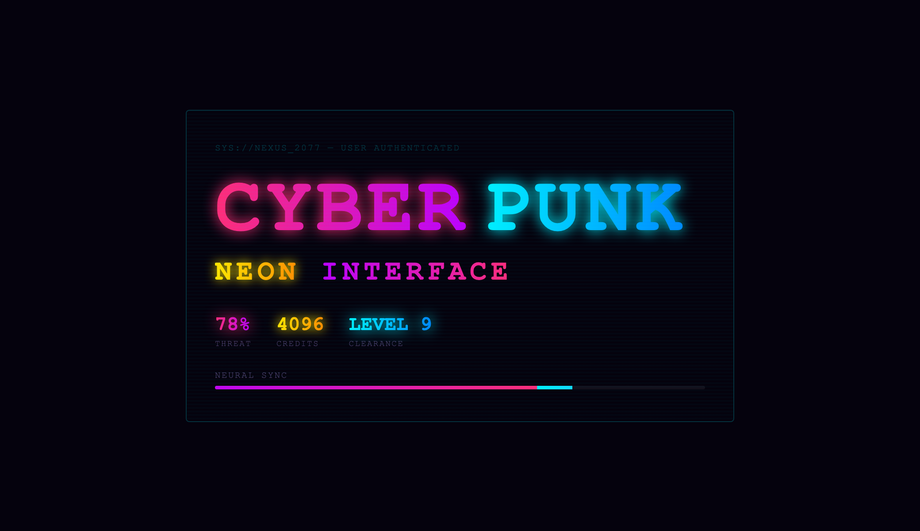 Cyberpunk Neon Text Gradient CSS — preview