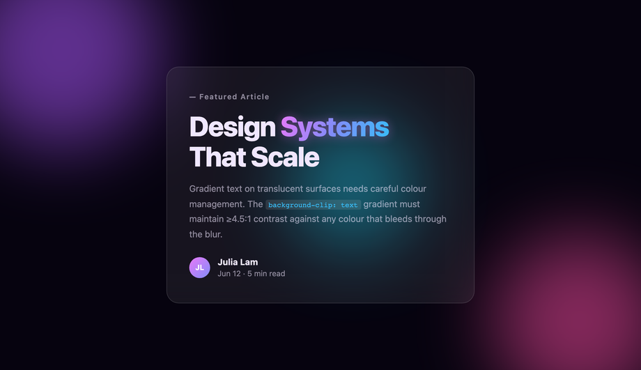 Glassmorphism Text Gradient Contrast — preview