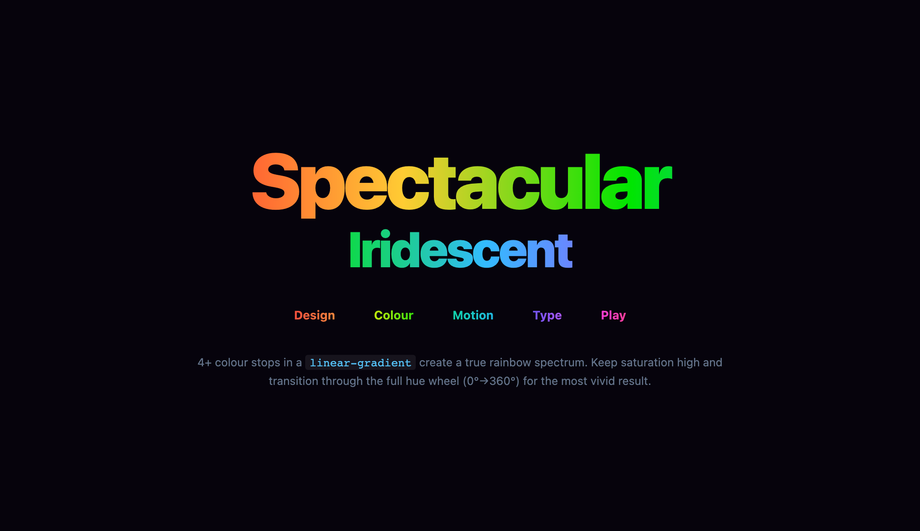 Multi Color Rainbow Text Gradient CSS — preview