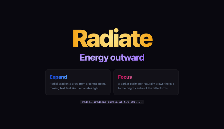 Radial Gradient Text Effect CSS — preview