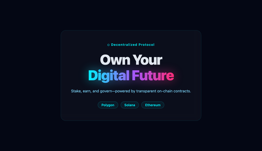 Web3 Glowing Gradient Text CSS — preview
