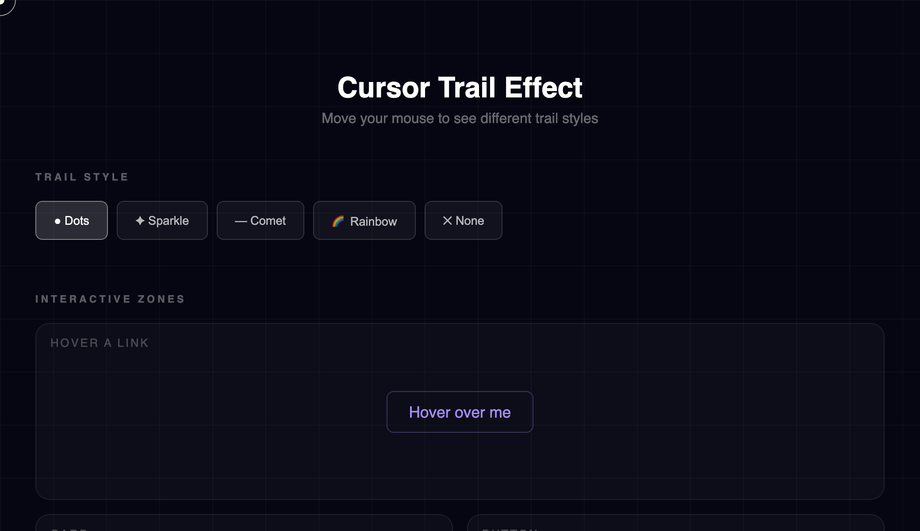 Cursor Trail Effect — preview