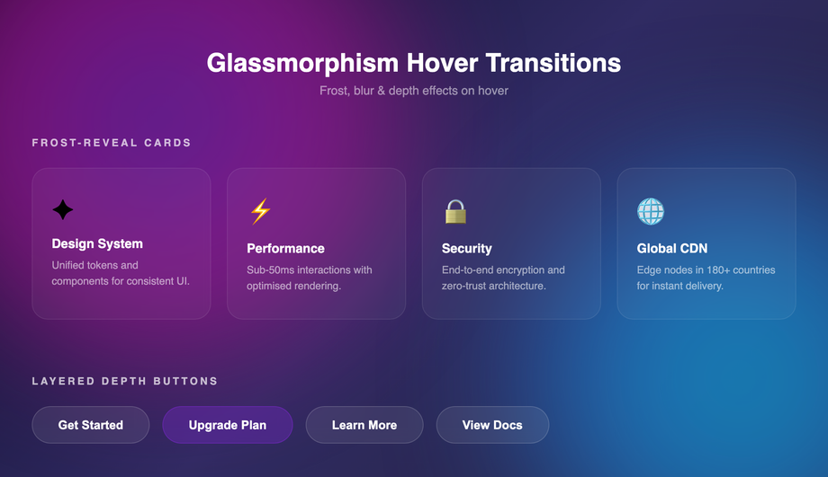 Glassmorphism Hover Transition — preview