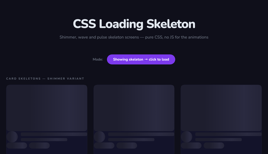 Loading Skeleton Transition — preview