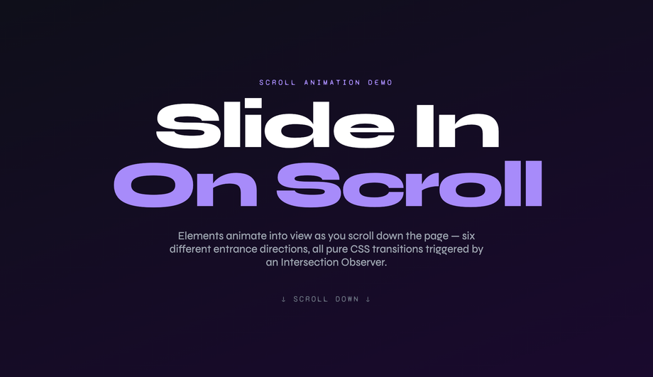 Slide-In Animation on Scroll — preview
